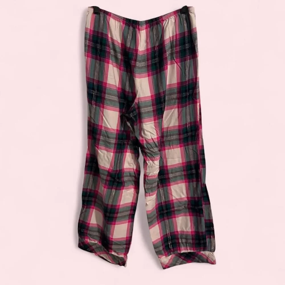 Victoria's Secret Pajamas Women M Pink Plaid Fla Victoria's Secret Pajamas